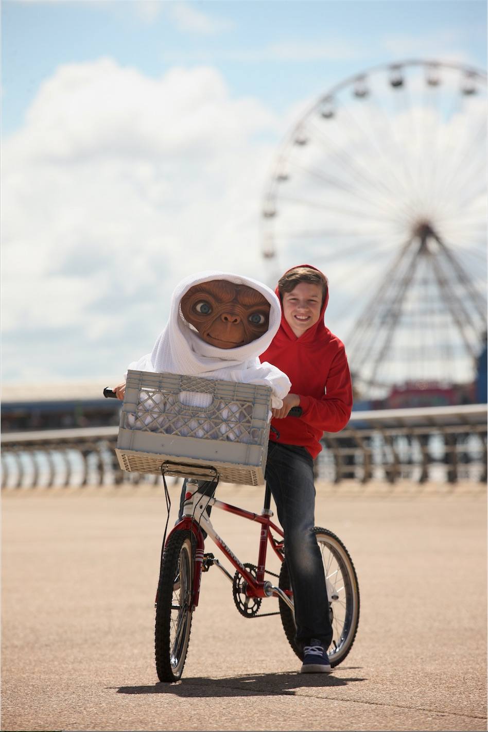 E.T. and Oliver whizzing down the central promenade